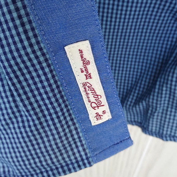 Penguin by Munsingwear large button down classic fit blue plaid Long Sleeve - Picture 5 of 10